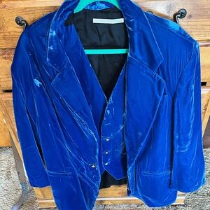 Blue Velvet Blazer w/ matching vest